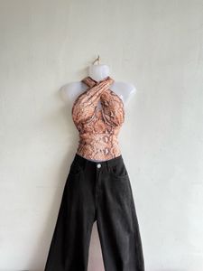 Snake Print Halter Top