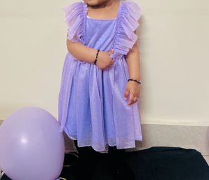 Beautiful Lavender Frock With Cotton Inner