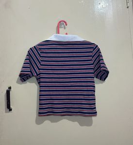 Striped Polo Top