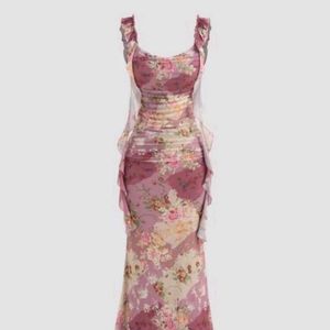 Floral Print Ruffle Detail Dress