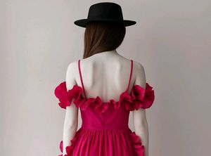 Magenta Ruffle Dress