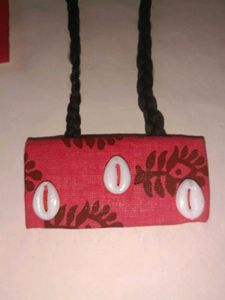 Handmade Fabric &amp; Shell Jewelry Set