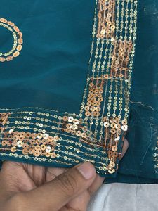 Elegant Green Sequin Saree