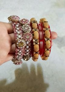 Rajeshthani Look Bangles With Circle Design