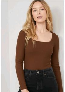 Brown Long Sleeve Top