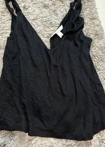 Black Tank Top with Knotted Straps