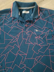 Stylish Geometric Print Polo T-shirt