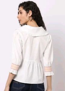 White Peter Pan Collar Top