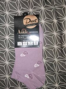 Cute Pink Heart Ankle Socks