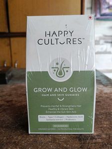 Happy Cultures Grow and Glow Gummies for Hair Gro