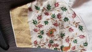 Pure Silk Blouse Embroidered On Sleeves