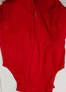 Red Eyelet Sleeveless Blouse