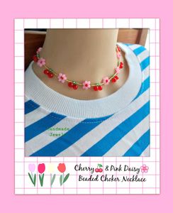 Cherry Blossom Beaded Necklace