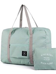 Mint Green Foldable Travel Duffel Bag