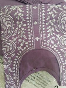 Embroidered Purple kurta with bottom