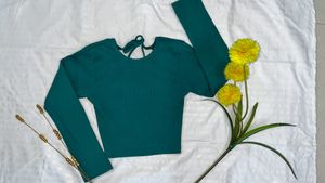 Sea Green Bodyfit CropFull Sleeves | Size S |