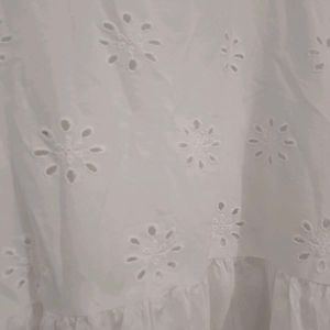 White Eyelet Peplum Blouse