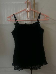 Black Camisole beautifully Laced Up And Down