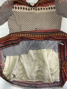 Tan and brown printed Kurti style top