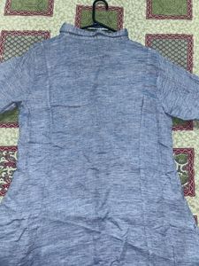 Blue Linen Shirt Dress