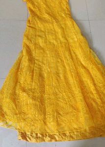 Elegant Yellow Embroidered Dress
