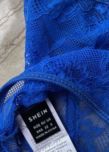 Blue Lace Corset Top
