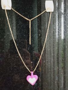 Handmade Pink Heart Pendant Necklace
