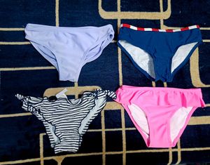 XXxS pack of 4 kids Swim Bikini Bottoms