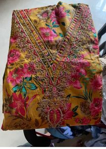 Floral Embroidered Dress Material