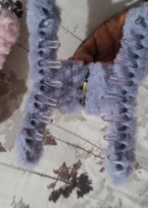 Fluffy Hair Claw Clips - Cute Pastel Set