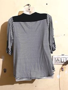 Striped Button-Down Top