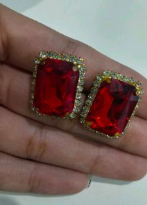 Ruby Red Statement Earrings