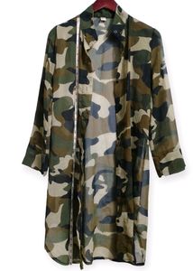 Camouflage Sheer Longline Shirt (Woman)