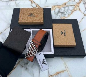 ARMANI MENS BELT+ WALLET COMBO WITH BOX