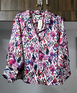 Printed Shirt With Cuban Collar