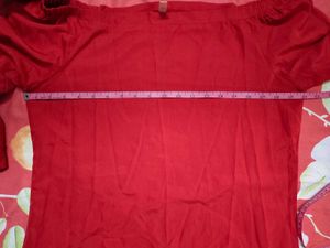 Aks Red Off Shoulder Kurta