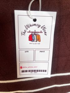 Brown Striped Knit Pullover Sweater