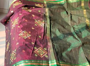 Magenta Cotton Silk Saree (Women)