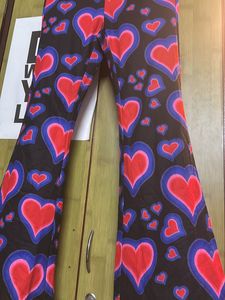 Heart Print Bootcut Pant