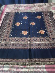 Navy Blue Printed Shawl
