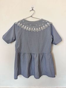 Korean-style Double-Breasted Smock Dress with an O