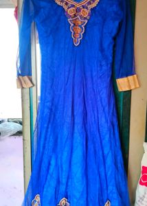 Elegant Blue Embroidered Anarkali Kurta