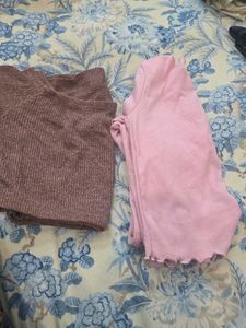 Pink Tie Front Long Sleeve Top