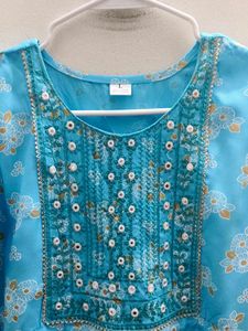 Embroidered Light Blue Top