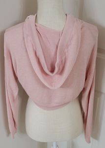H&amp;M BABY PINK CROP HOODIE