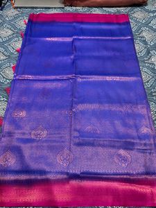 Brand New Dual Tone Mulberry Silk - Blue And Pink