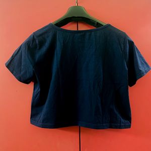 Navy Blue Crop Top