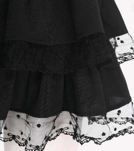 Tiered Black Lace Skirt
