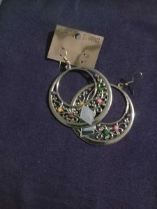 Hoop Earrings with Colorful Beads