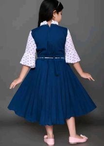 3years Kids Dress White With Blue Wit Good Quality